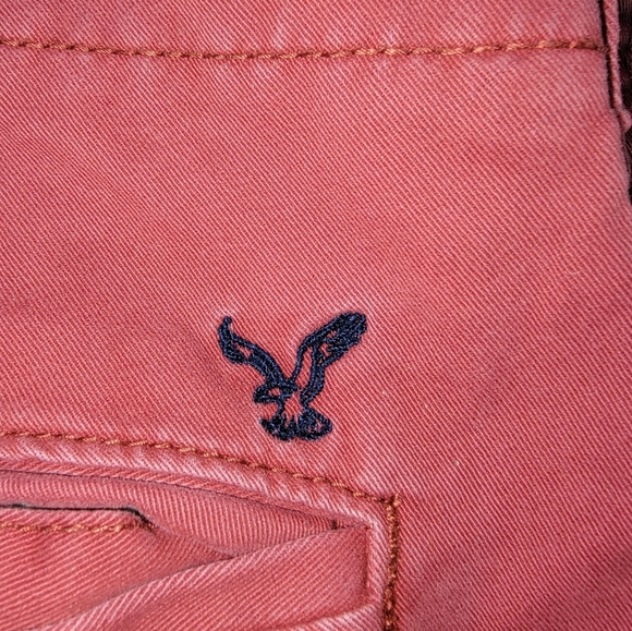 American Eagle Outfitters Red Flat Front Chino Shorts - Picture 2 of 10